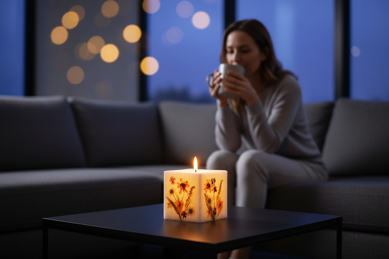 Kerze auf Counch Tisch